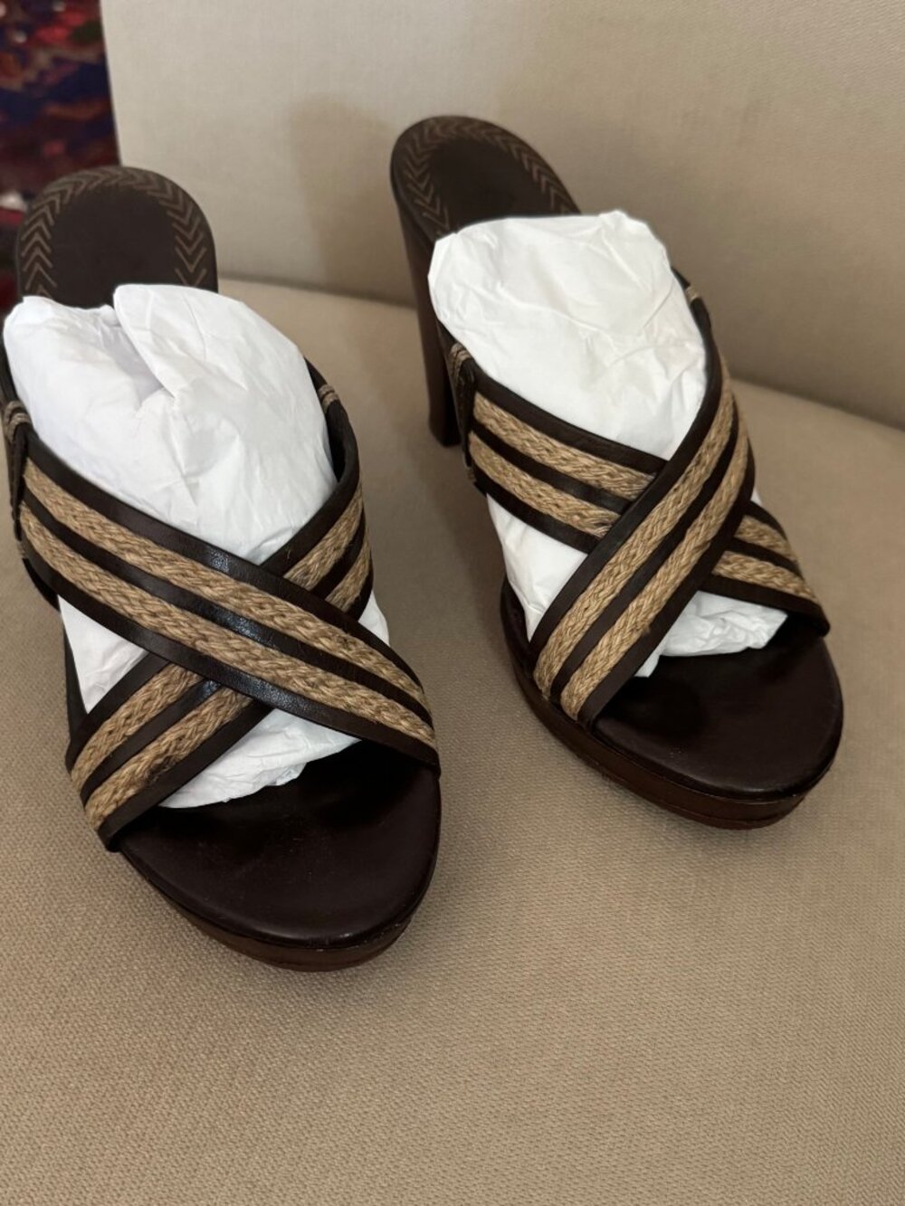 Cole‎ Haan Womens Skylar Slide Open-Toe Cross Straps Sandals Heels SZ 6.5 - Picture 2 of 13